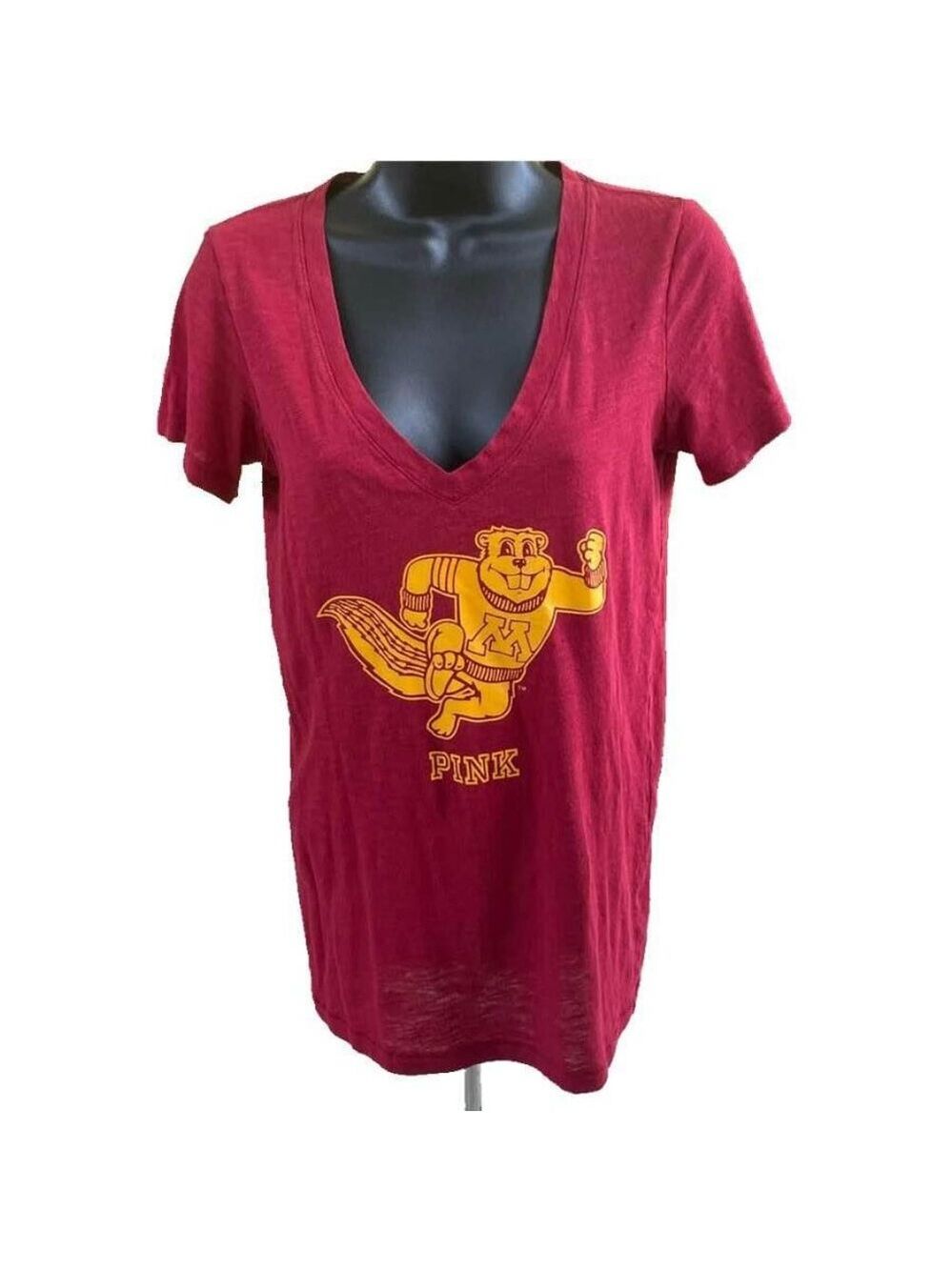 VS PINK 5th & Ocean V-Neck T-Shirt - University of Minnesota - - Size S - Picture 2 of 3